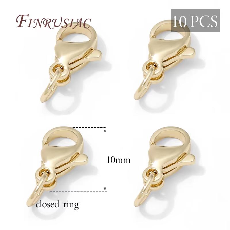 

14K Gold Plated Lobster Clasp,Bracelets Clasps with Extension Chains DIY Jewelry Making Supplies,Locks For Jewelry Connectors