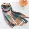 Autumn Winter Luxury Women Scarves 240*38Cm Men Thickening Warm Scarf Rainbow Plaid Tassel Shawl Cashmere Imitation Fashion Wrap
