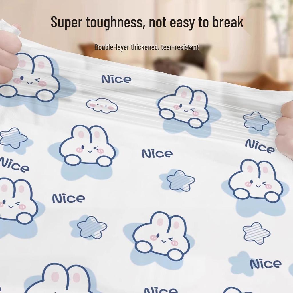 Cartoon Rabbit Drawstring Garbage Bags, Cute & Thickened Automatic Closure Trash Can Bags.