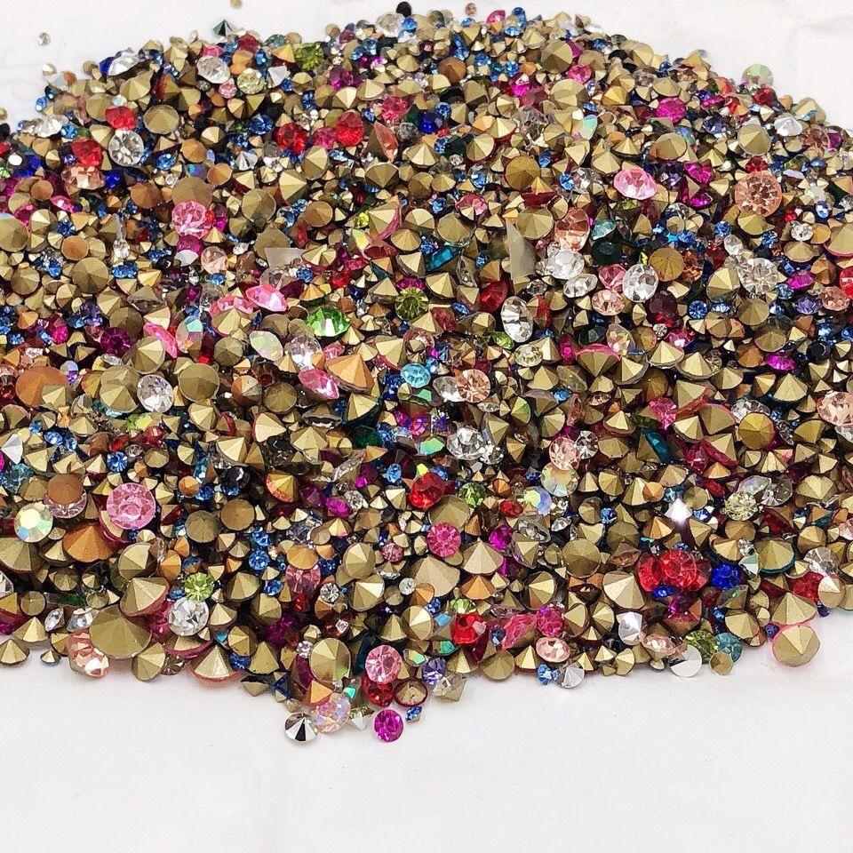 Handmade Pointed Bottom Glass Drill for Nail Art & Phone Case Decoration - Rhinestone Accessories & Flawed Embellishments