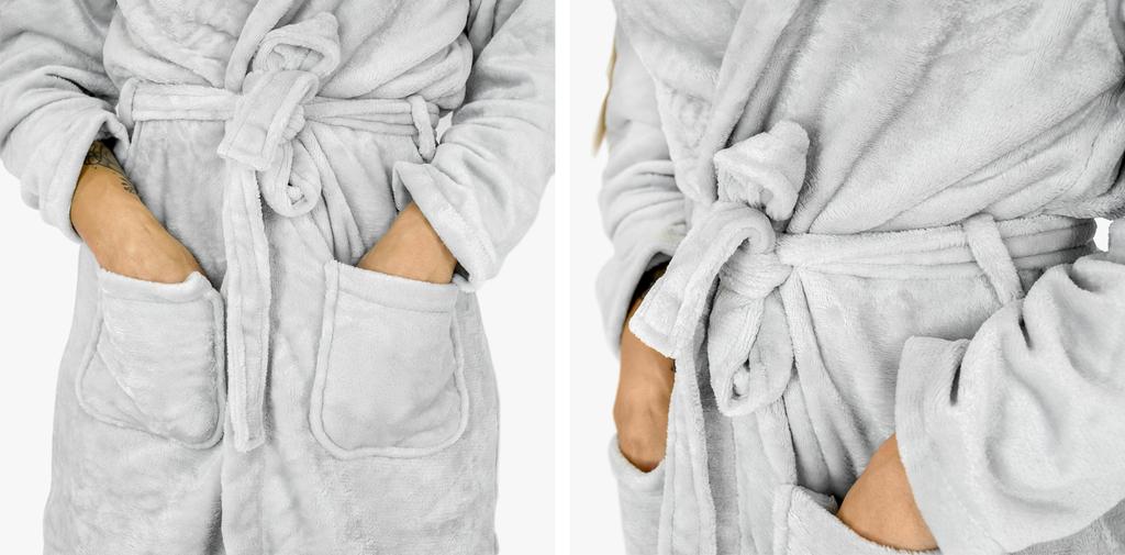 Women's bathrobe, warm, long, with a hood, soft, birthday gift