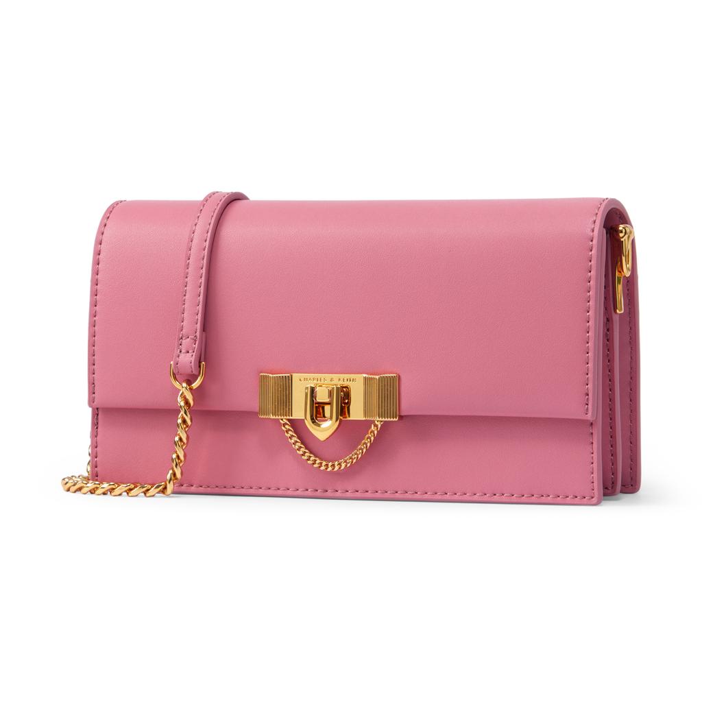 New CHARLES&KEITH PU Crossbody Bag, Shoulder Bag, Wallet Women's Beige/Black/Green/Pink CK6-10701189