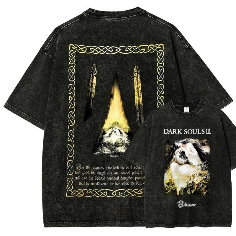 Retro Washed T Shirt Boho Crescent Moon Lunar Moth Flower Graphic Oversize T Shirt Casual Loose Streetwear Daily Wear