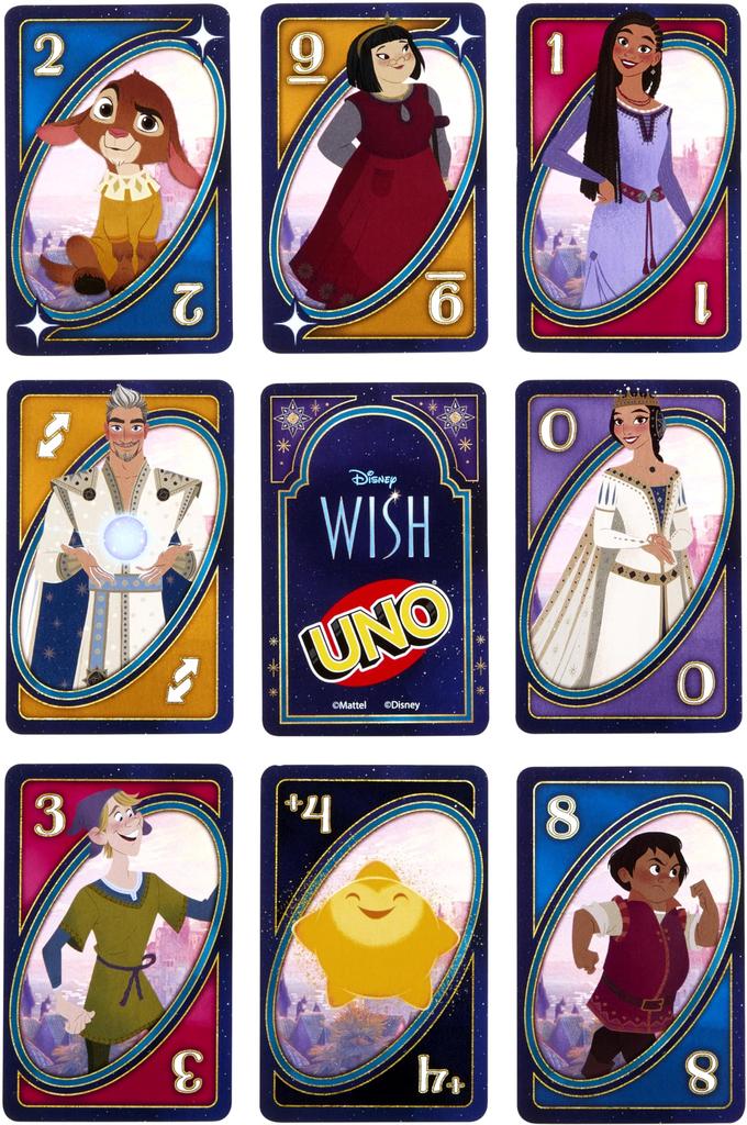 Mattel Games UNO Disney Wish Card Game – Kids & Adults Family Night, Movie Characters with Special Rules, 2–10 Players