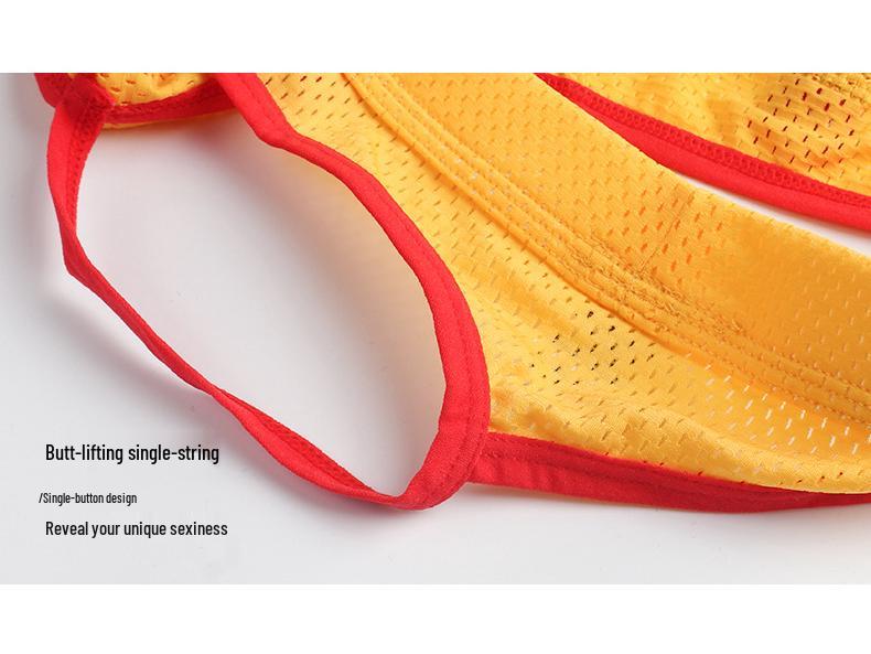 Men's Low-Rise Mesh Thongs - Breathable Nylon Lingerie
