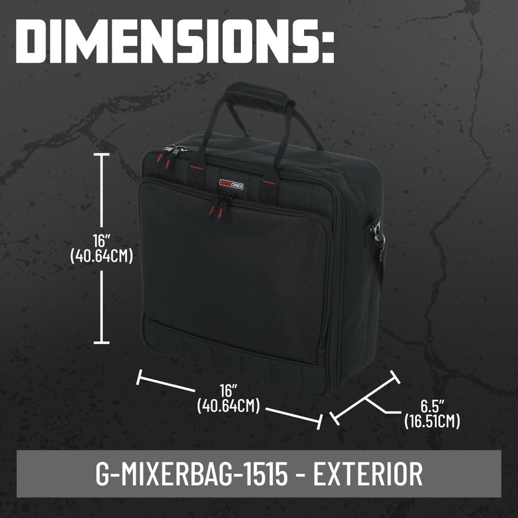 Gator Cases Gator Mixer Carrying Bag, 15"x15"x5.5", Nylon, G-MIXERBAG Series, G-MIXERBAG-1515
