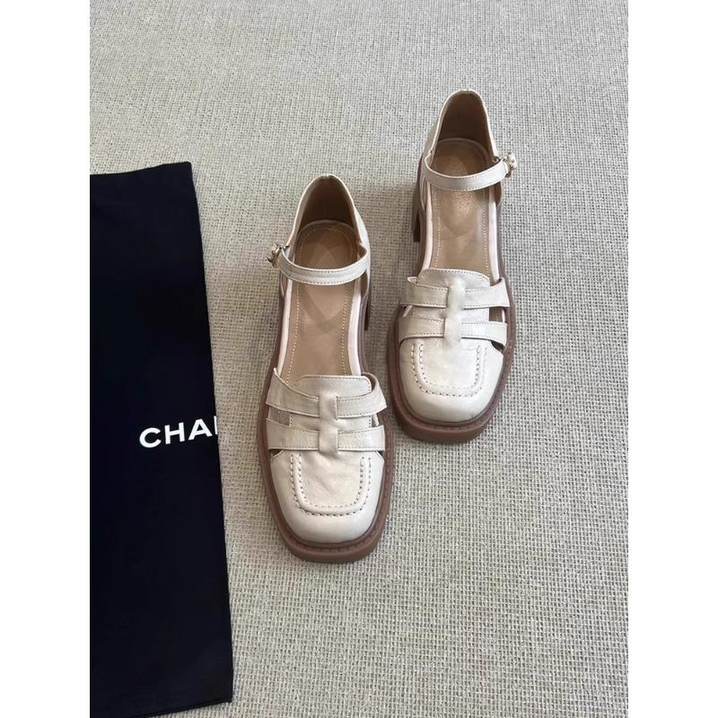 Leather Breathable Hollow Bag Head Sandals Women's Summer New Comfortable Soft-soled High-heeled Sandals