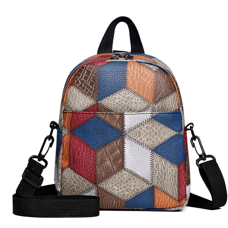 New delivery retro contrasting color messenger bag retro style contrasting color retro backpack