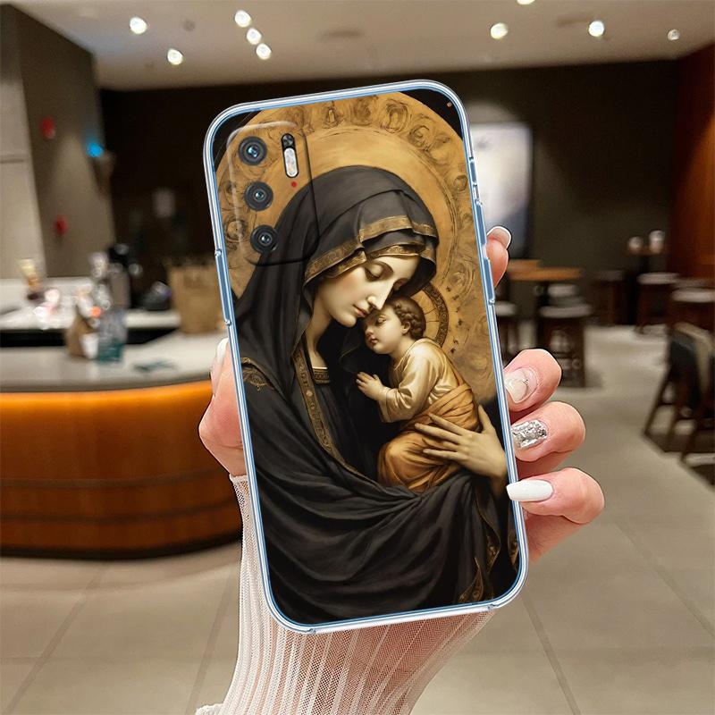 RE62 Virgen Maria Transparent Phone Case for Motorola Moto Edge 20 30 40 50 S30 Fusion Ultra Pro Neo Lite + G200 G23