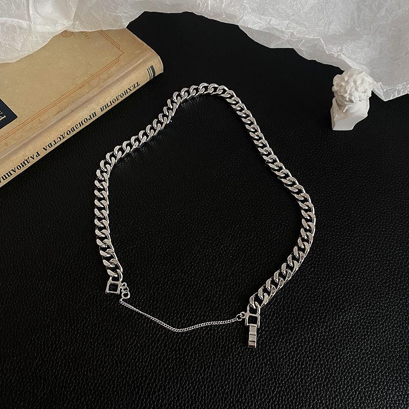 European and American style Cuban ins hip hop trendy metal thick chain collarbone chain sweater chain neck chain accessories men