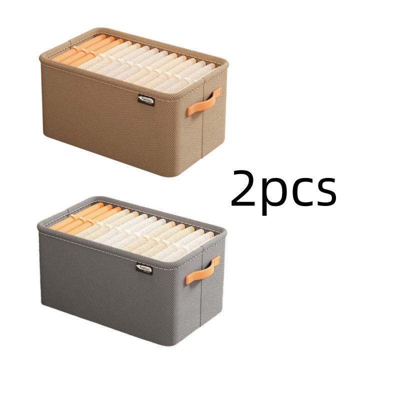 1PC/2PCS  Thickened Fabric Clothing Storage Basket, Desktop Toy Storage, Wardrobe Storage, Household Essential Dormitory Storage