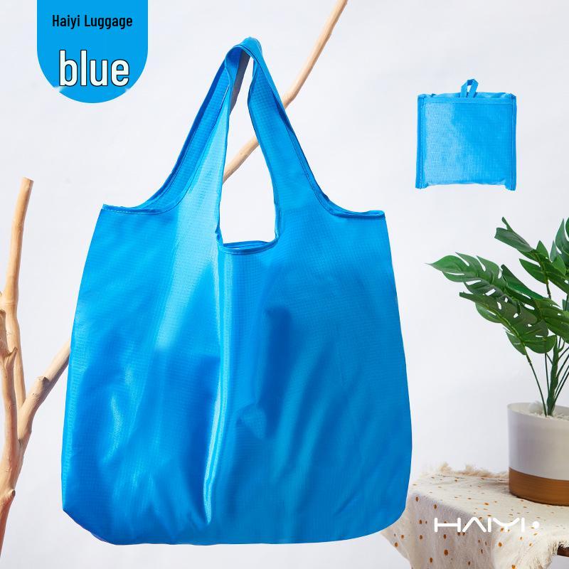 

Large Capacity Foldable Waterproof Tote Bag - Solid Color Eco-friendly Oxford Cloth for Grocery Shopping