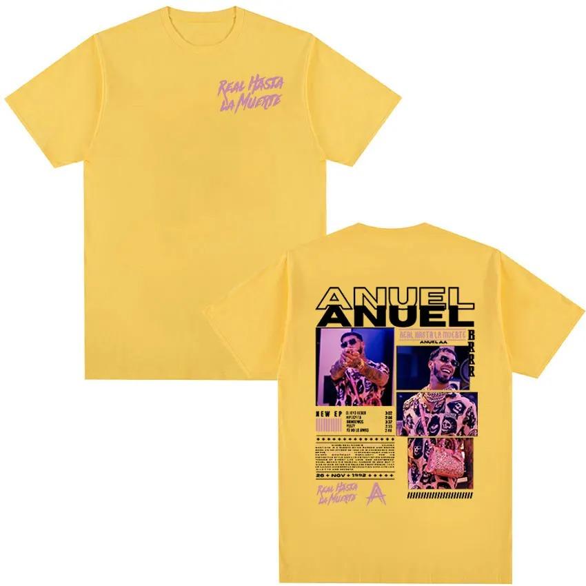 Rapper ANUEL AA Real Hastala Muerte Tour T Shirt Men Women Retro Oversized Yk Streetwear Fashion Cotton Short Sleeve Tshirt