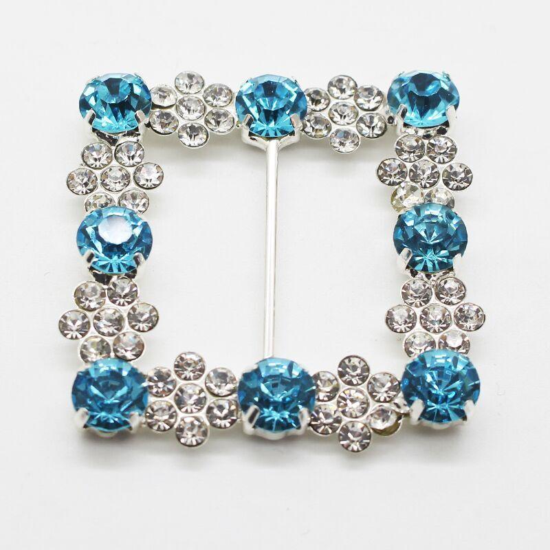 New 45X45MM 2Pcs Fashion Square Crystal Rhinestone Buckles Wedding Invitation Card Decoration DIY Hair Accessories