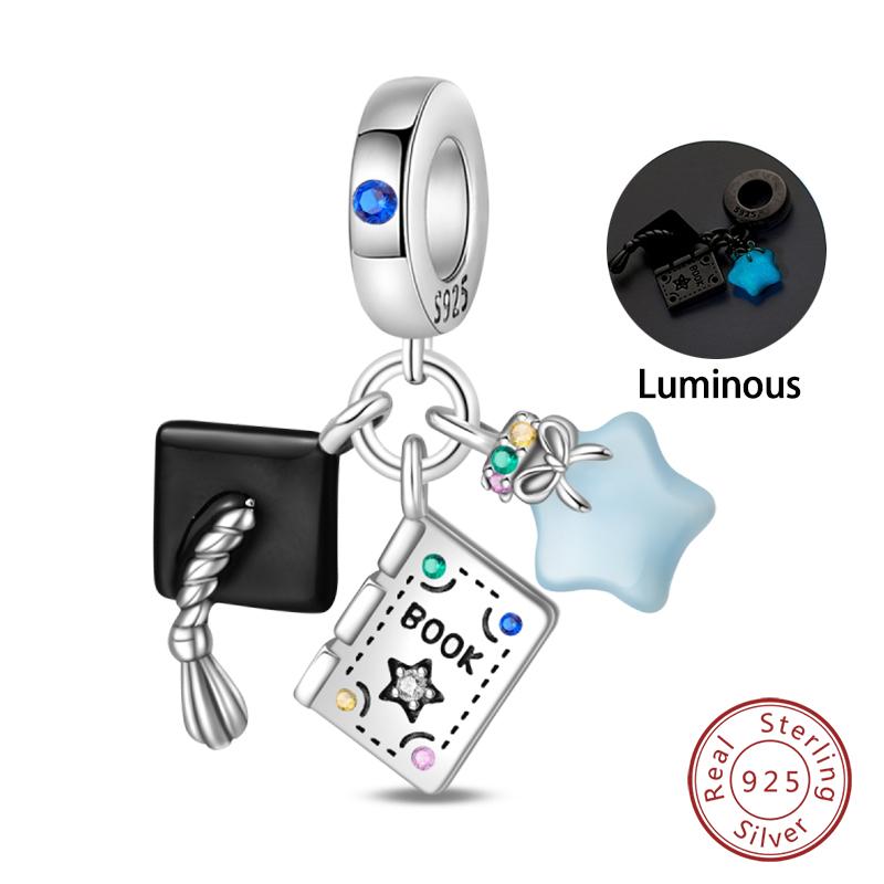 Copper Graduation Season Series Colored Owl Bachelor'S Hat Charms Beads Fit Qikaola Original Bracelets Diy Jewelry