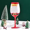 Christmas Themed Wine Glass Goblet High Stem Drinking Cup for Festival Holiday Party Decoration and Toasting Drinkware