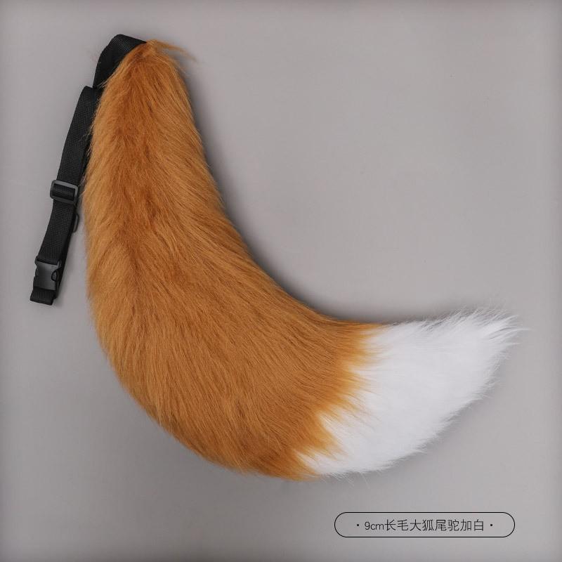 Velký ručně vyráběný chlupatý zvířecí ucho ocas Cosplay rekvizita Anime fanoušci Kostým pro dospělé Příslušenství Liška Vlk