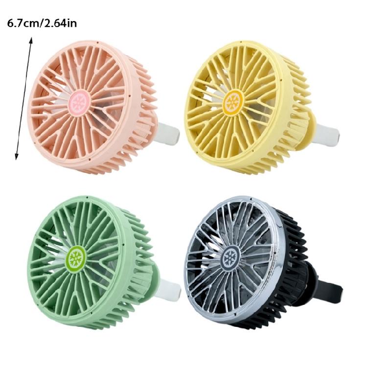 USB Car Fan Car Air Outlet Cooling Fan With LED Light Creative Little Fan For Vehicles Interior Accessories
