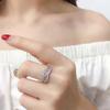 Huitan Fashion Wave Design Cubic Zirconia Rings for Women New Arrival Luxury Wedding Accessory Silver High-quality Jewelry