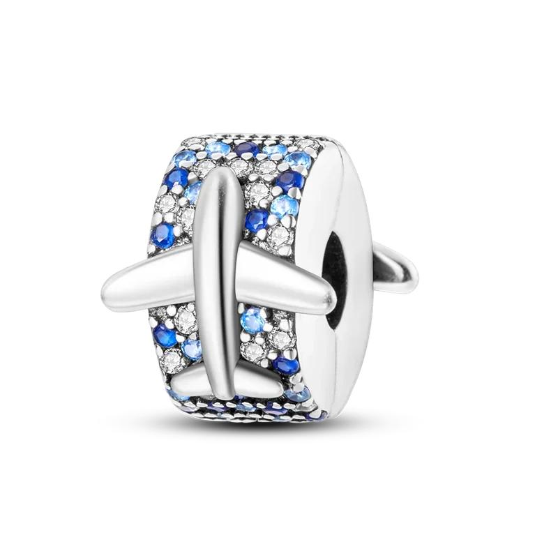 Copper Charm Bead Blue Series Astronaut Star Charm Fit Original Bracelet Necklace Trinket Women Jewelry