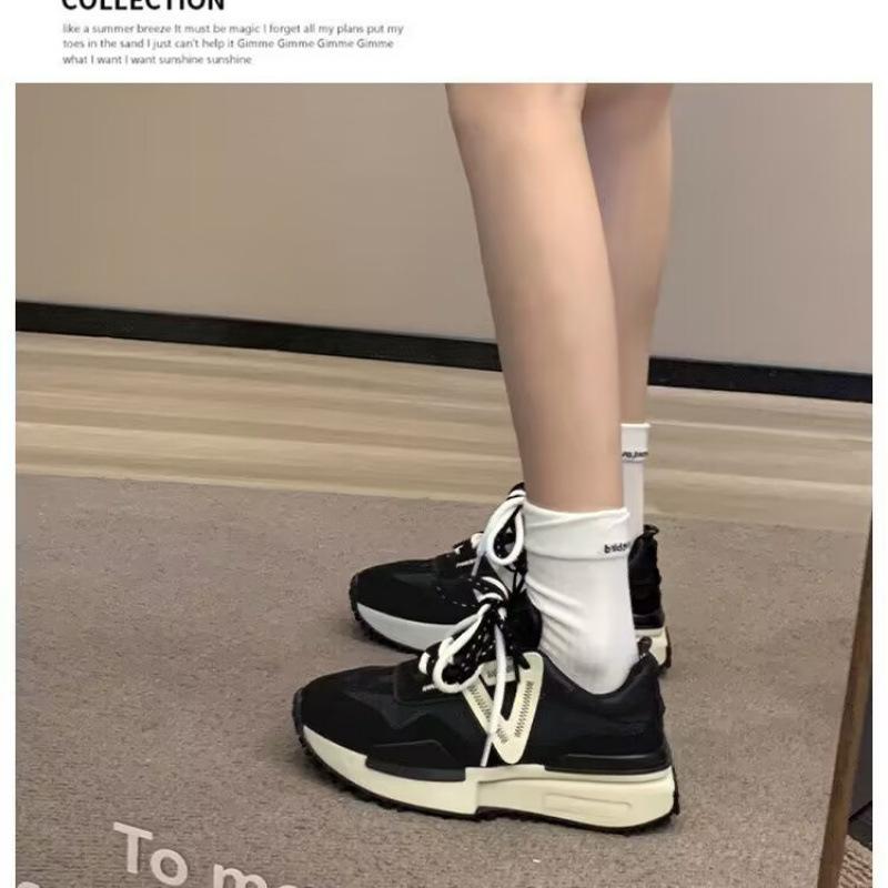 

Waffle Forrest Gump sneakers retro real soft leather platform small waist 2024 autumn and winter explosion dad shoes sports and leisure 55 standard code чорний