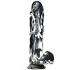 Female Masturbator Simulation Phallus Female Sex Supplies Black and White Silicone Super Soft Dildo Extra Thick Sex Toys