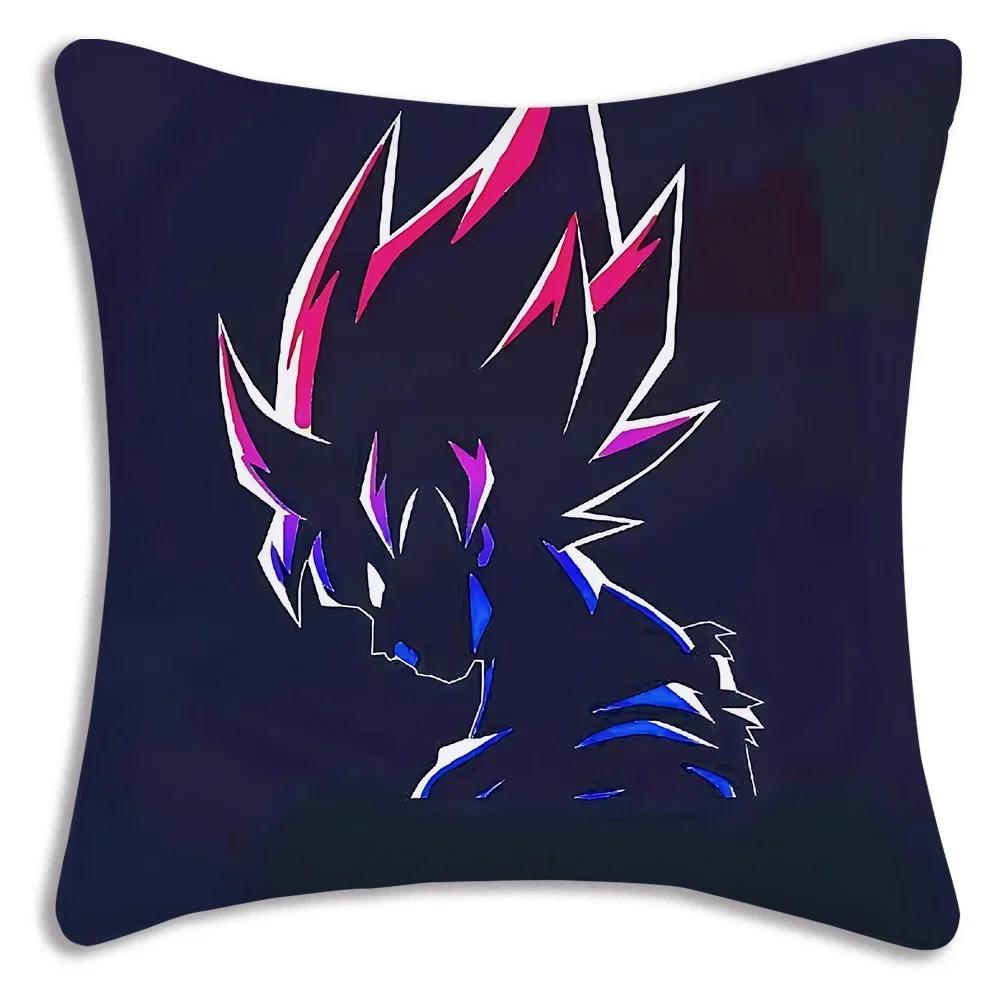 Anime Dragon Balls Z Goku Kawaii Kissenbezüge Cartoon Sofa Dekoratives Zuhause Doppelseitiger Druck Kurzer Plüsch Niedlicher Kissenbezug