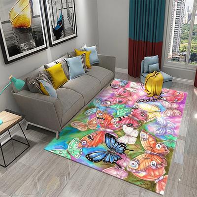 3D bunte Schmetterling Teppich Schlafzimmer Eingang Tür Dekor Matte Innenteppiche Wohnzimmer Fußmatten Badezimmer rutschfeste Teppiche