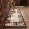Vintage Light Luxury Kitchen Floor Mat Anti-slip Carpet Oil-proof Waterproof PVC Leather Washable Rug Long Rugs Alfombra Cocina
