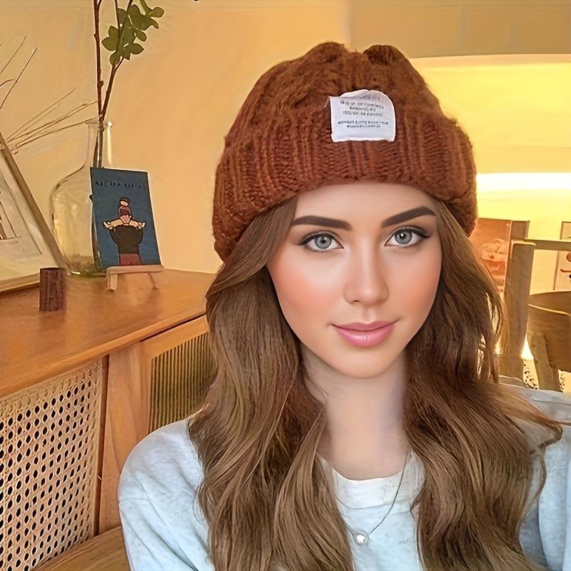 Women's Stretchy Beanie Hat Winter Skull Cap Soft Casual Headwear, Versatile Fashion, Comfortable Warm Hat
