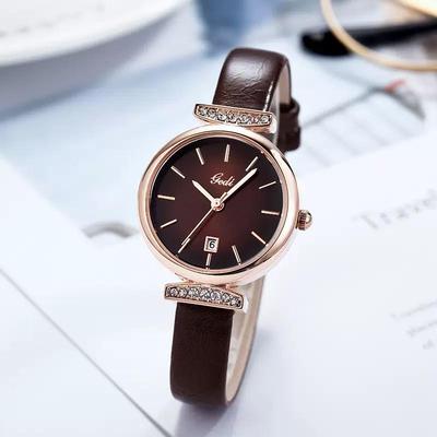 Fashion Woman Watches Diamond Inlay High Quality Leather Strap Watch for Women Laides Quartz Wristwatches Relogio Feminino