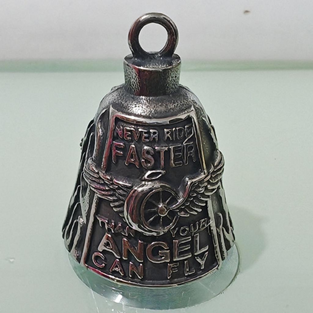 Symbolic Riders Keychain Wing Wheel Bells Keyring with Protective Bells Charm Lightweight Rustproof Metal Car Accessory