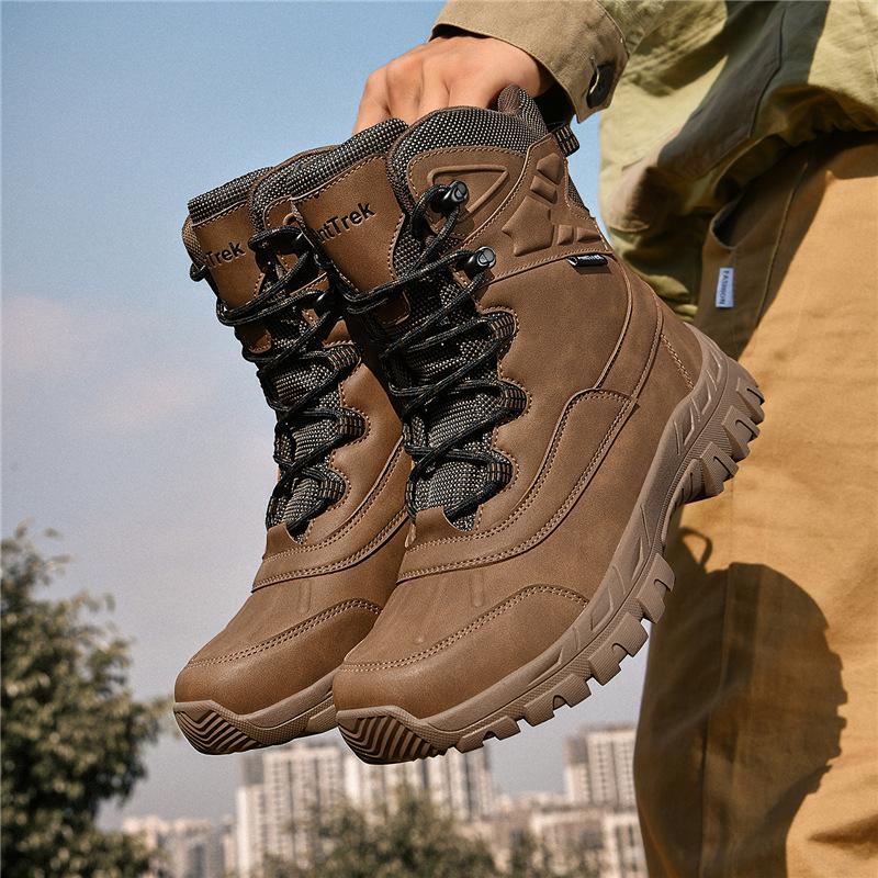 

Men s Tactical High-Top Combat Boots, Large Sizes 39-47, for Mountaineering, Desert, and Hiking. 46