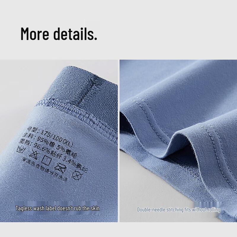 Hengyuanxiang Men's 10A Antibacterial Pure Cotton Boxer Briefs