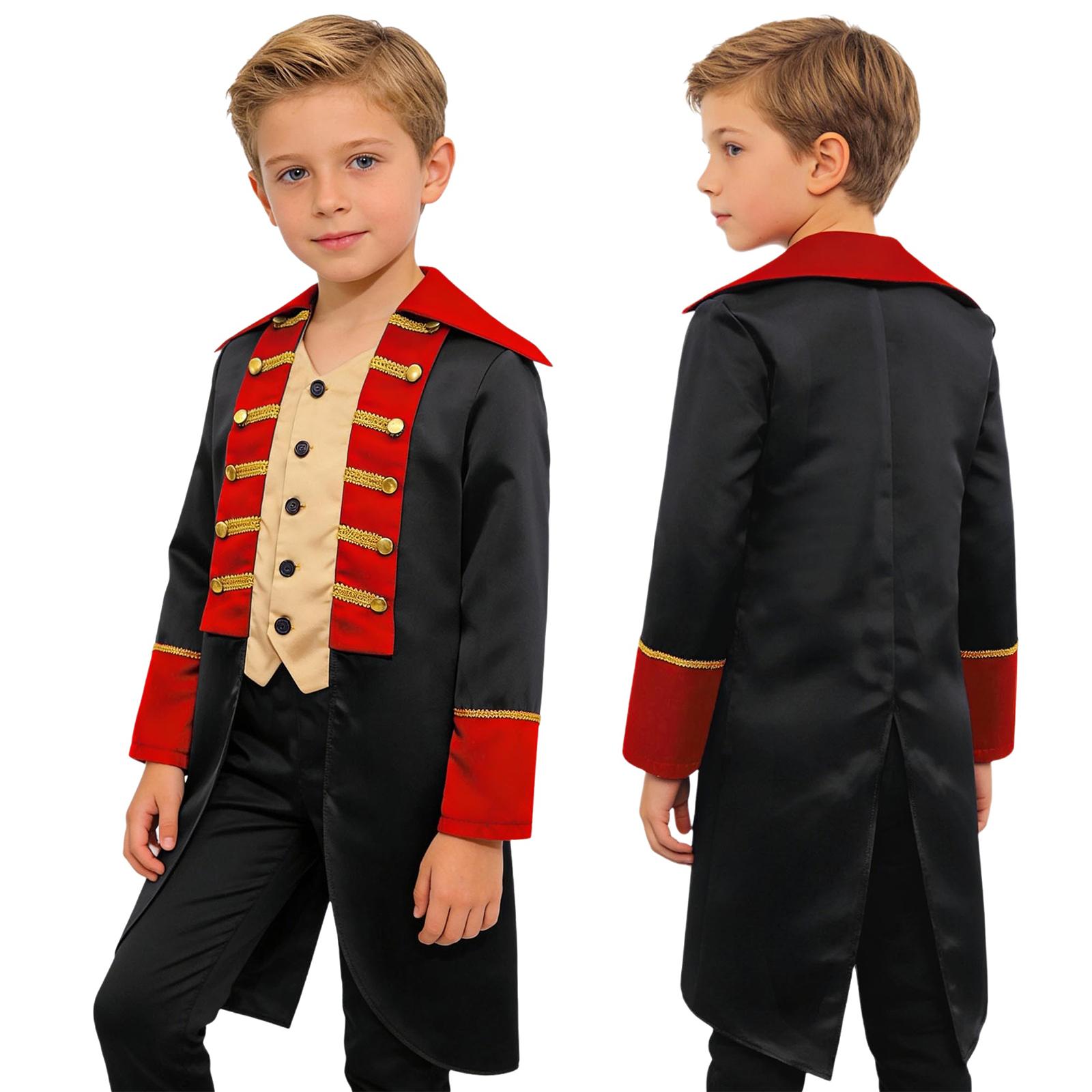 

Children s Revolutionary War Uniform: British Red Coat Tailcoat with Brass Buttons & Gold Braid for Colonial Cosplay 5-6 Years