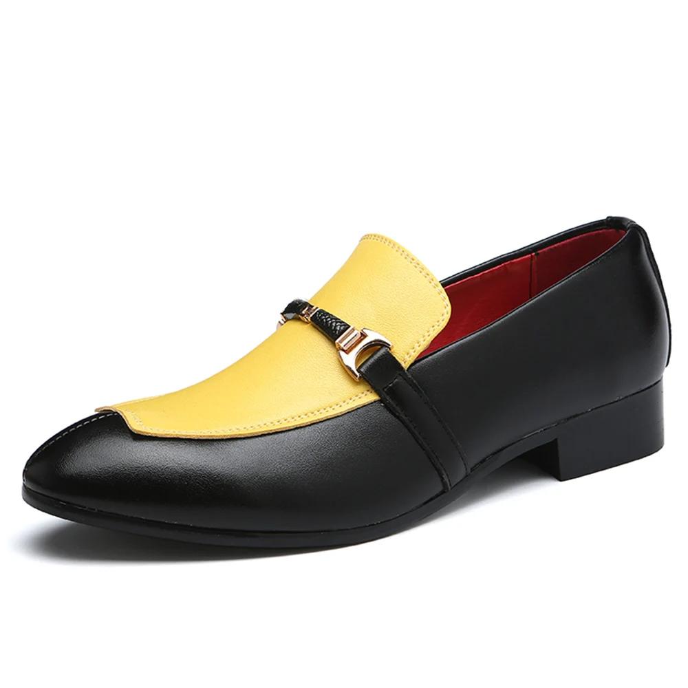 

Мужские мокасины, классические роскошные деловые туфли, мужские оксфорды из кожи, модная деловая обувь для работы US 4(EUR 37) жёлтый