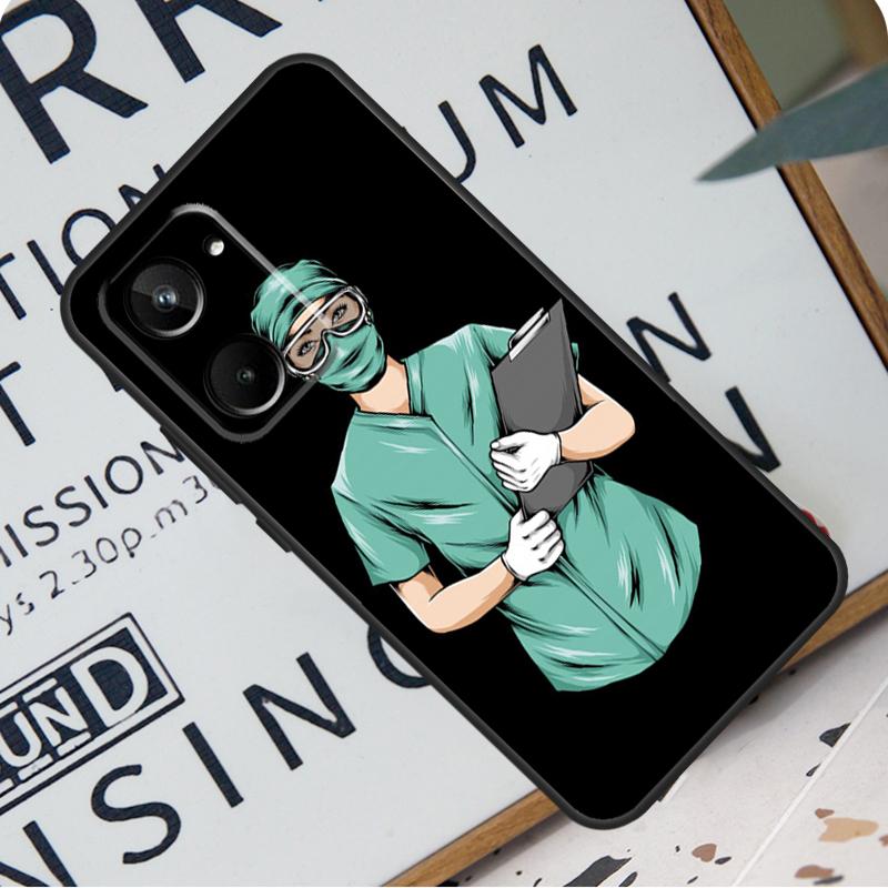Cartoon Medicine Doctor Nurse For Realme C31 C33 C35 C51 C53 C55 C67 GT5 GT Neo 6 9 10 11 12 Pro Plus C21Y C25s C30 Case