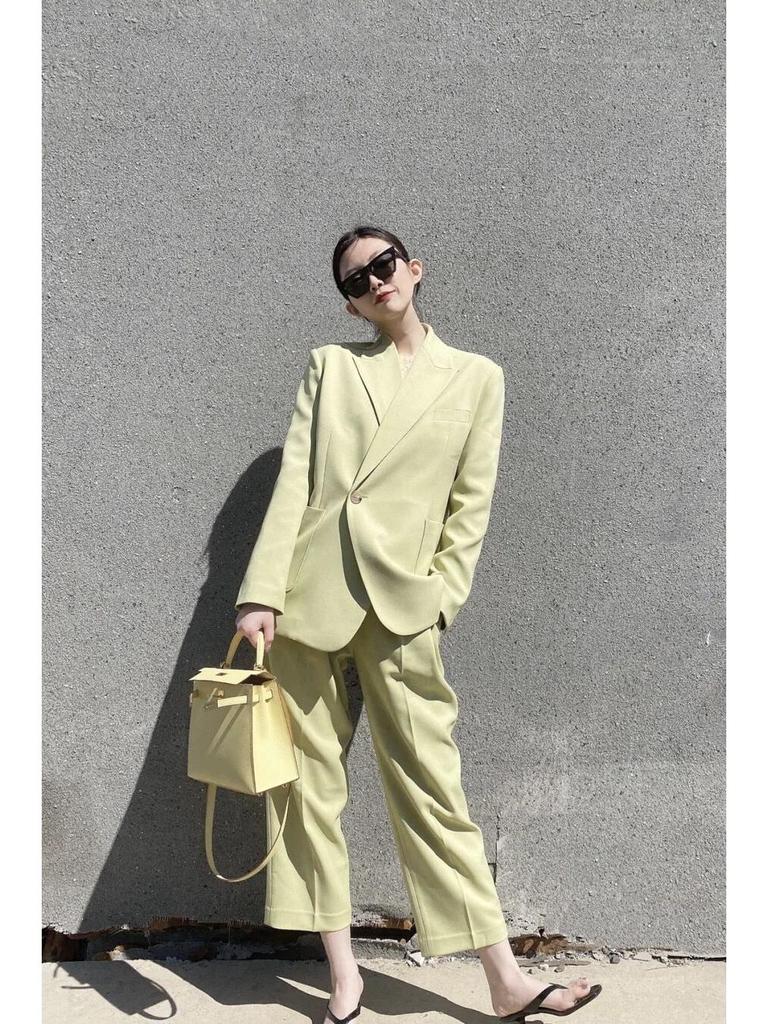 Classic Slim H-Shape Avocado Green Blazer