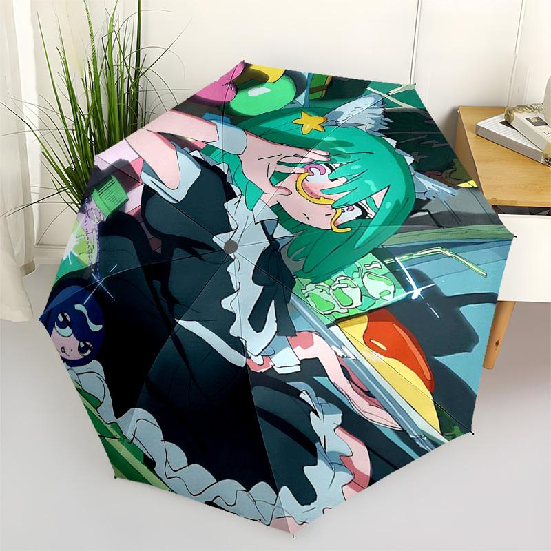 

1pc Outdoor Umbrella with Cute Anime Characters - Automatic Opening/Closing, Portable 3-Fold Design, 8-Rib Iron Frame - Perfect Gift for Fans, Tr