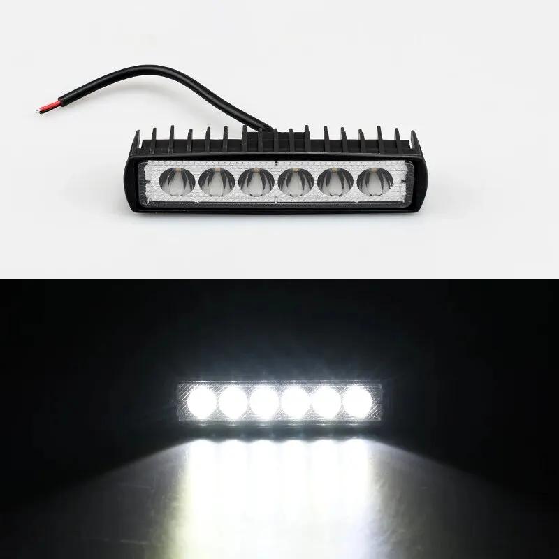 18w 6 LED-arbeidslys for bil Høyt lysende spotlight Universal Offroad Bil Lastebil Kjøring Tåke Frontlykter DRL Kjørelampe 12V