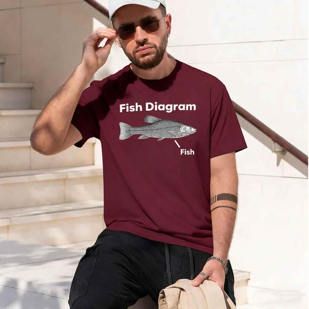 Funny Fish Diagrraphic T Shirt Retro High Quality Fashion Tshirts Tops Casual Tshirt
