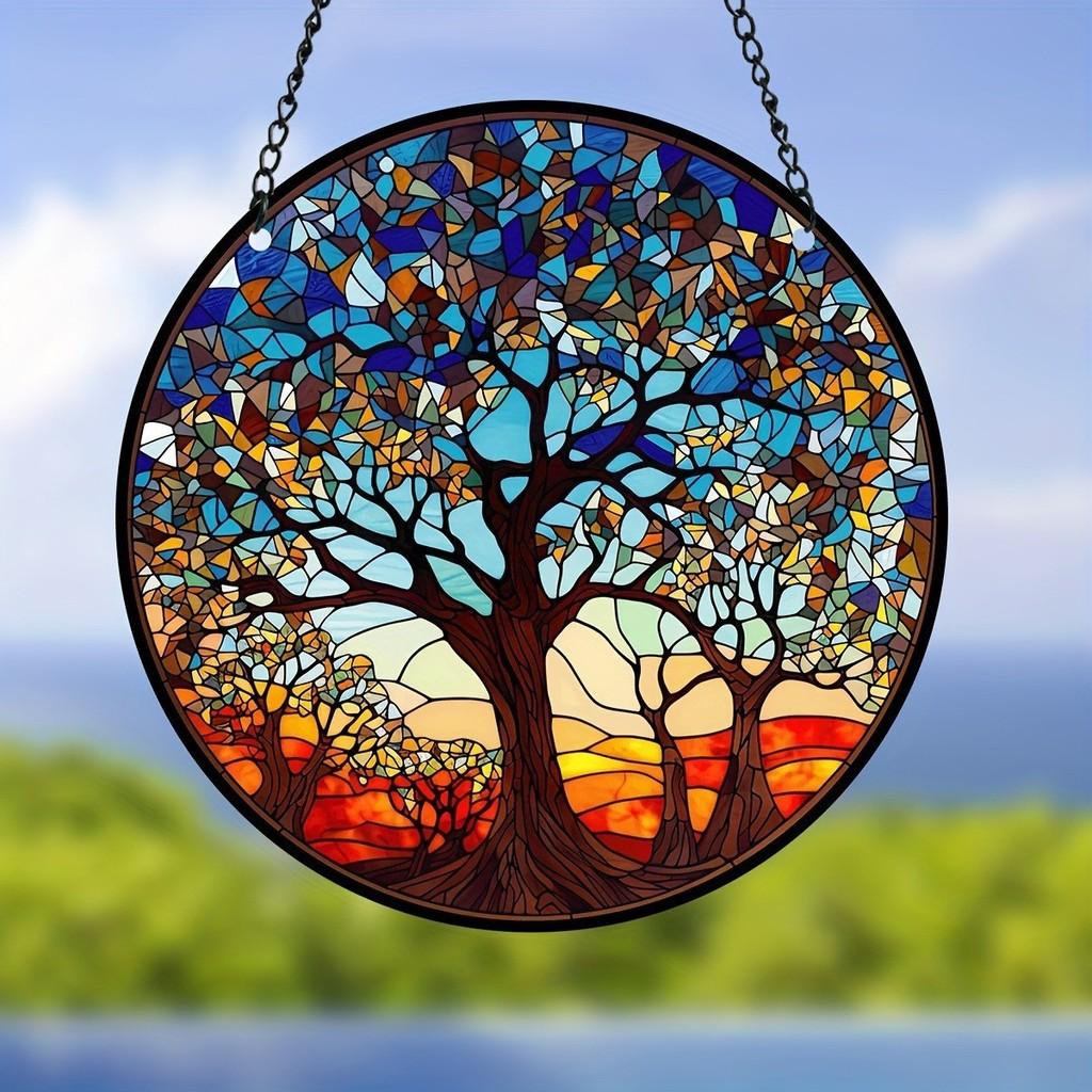 Tree 3d Of Life Dreamcatcher Halloween Acrylic Home Decoration Hanging Sign Door