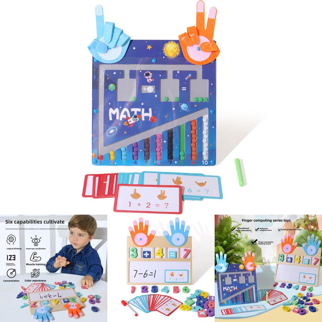 Wooden Montessori Number Teaching Aids Magnetic Bead Maze Counting Board For Kids Educational Toy