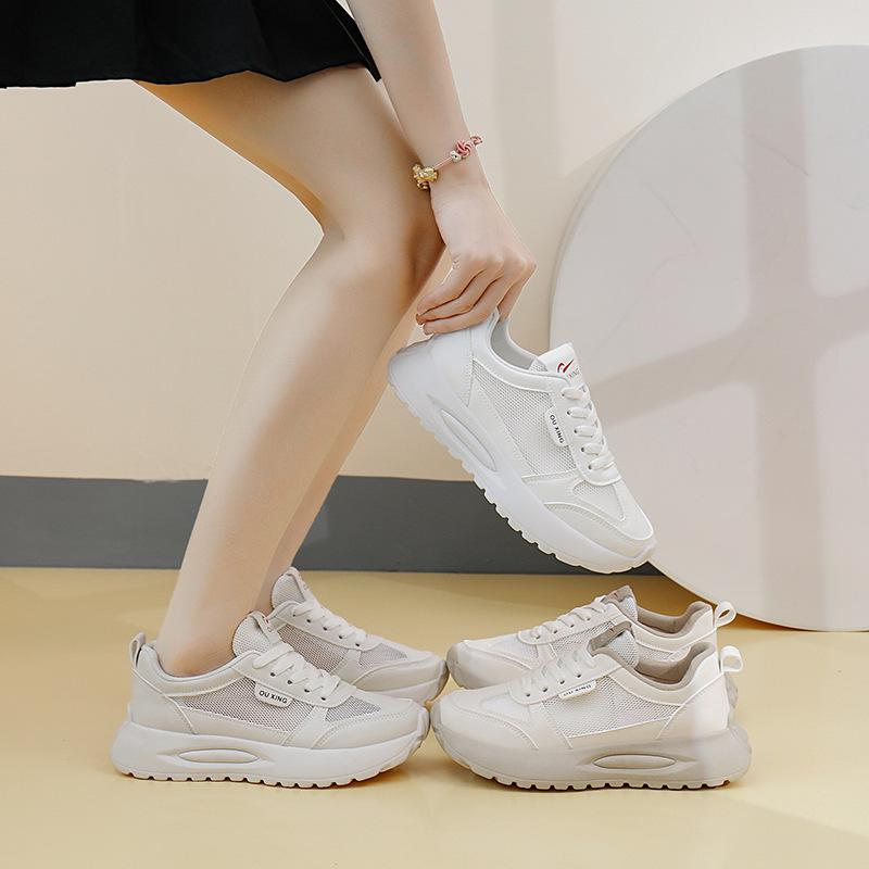 Women's White Shoes Summer New Ins Versatile Casual Hollow Mesh Surface Breathable Bottom Women's Shoes