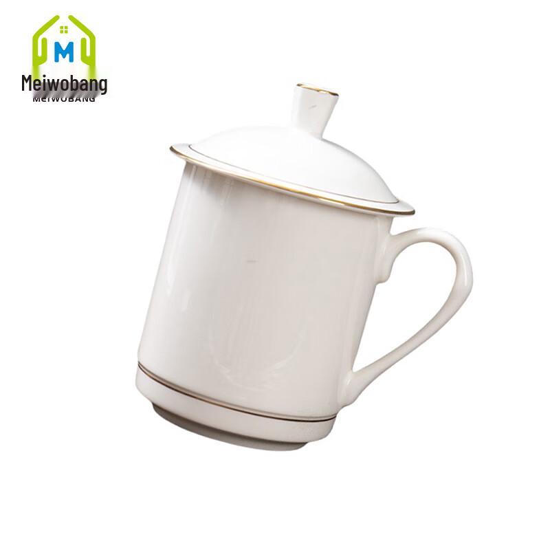 MeiWoBang Gold-Painted Scenic Ceramic Mug