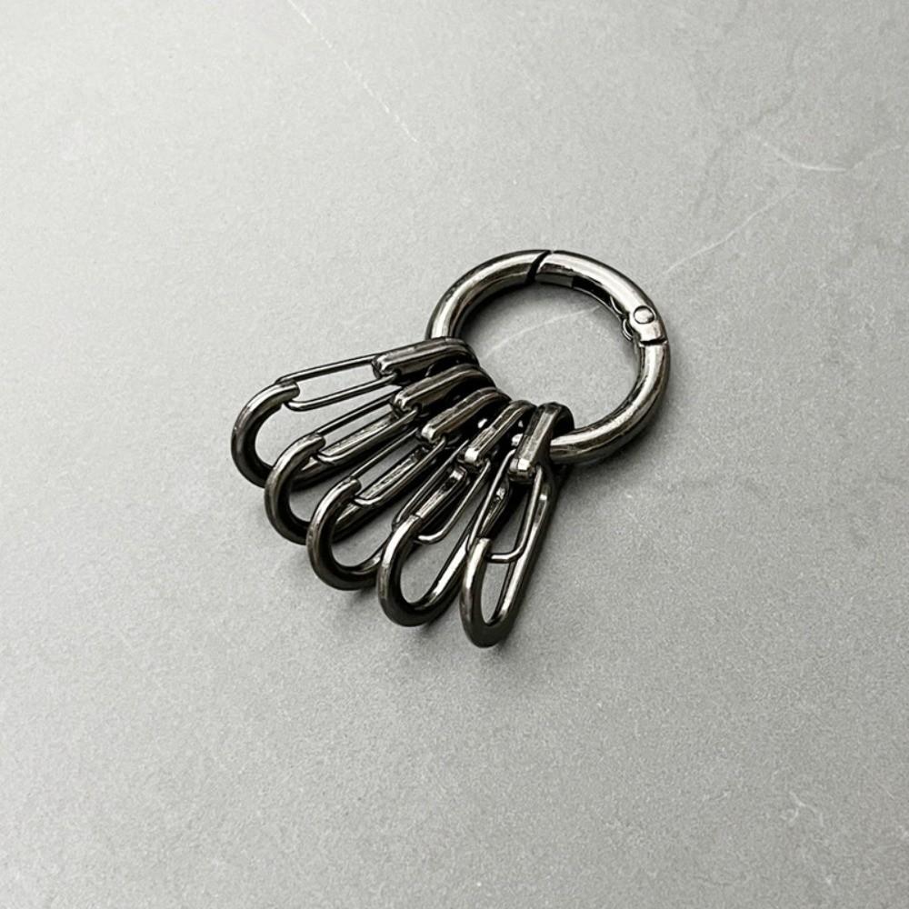 

Vintage With 5pcs Hook Buckles Openable Round Carabiner Metal DIY Keychain Clips Snap Hook Buckles Connector