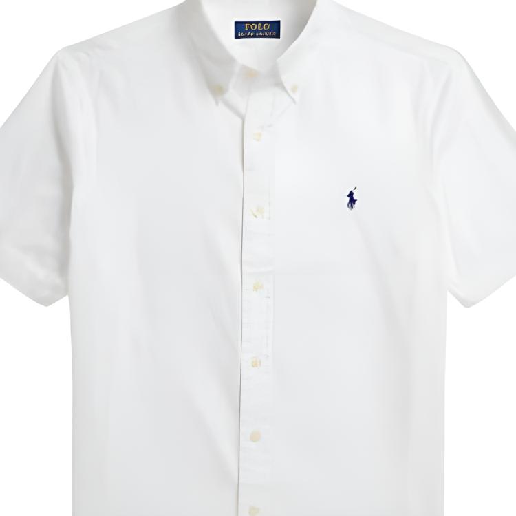 Polo Ralph Lauren Short Sleeve Pony Embroidered Cotton Twill Shirt Classic Edition Men Shirts MNPOWOV1N821007-100