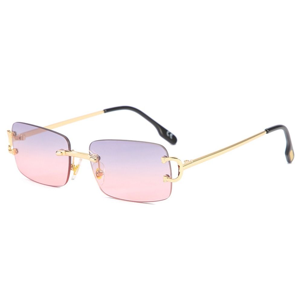 Trendy Vintage Small Metal Sunglasses Retro UV400 Rectangle Frame Sunglasses Summer Eyewear for Women & Men