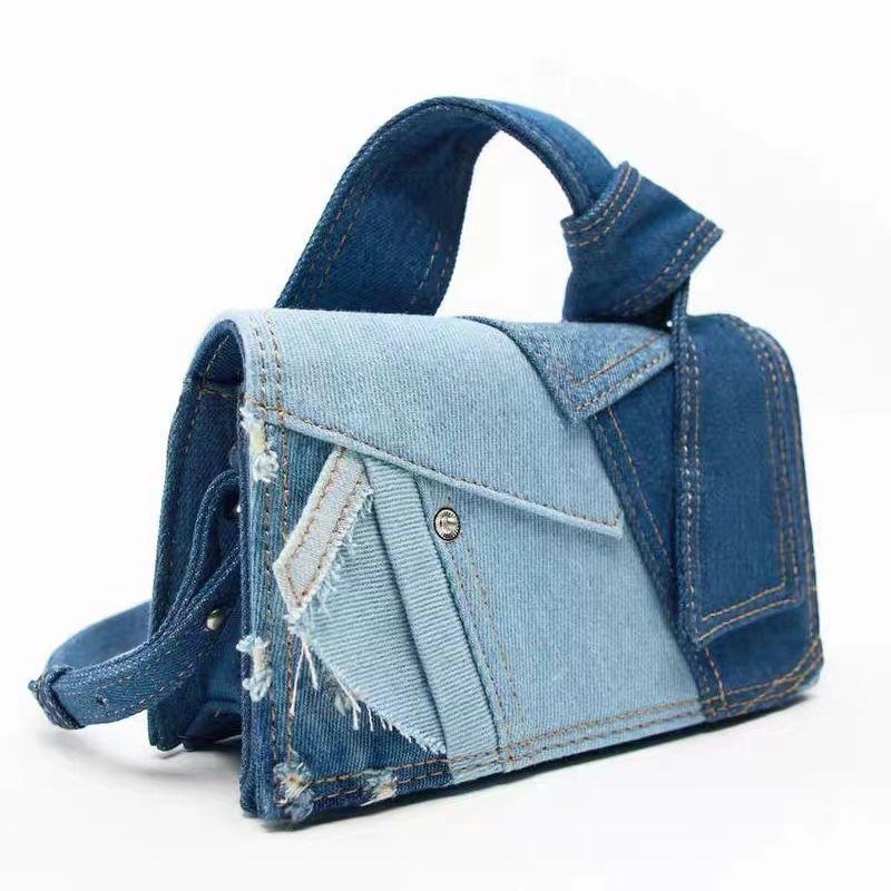 Denim Single Shoulder Messenger Bags Portable Travel Bag Versatile Crossbody Bags