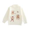 Autumn Winter Girls  Knitted Sweater Pullover Round Neck Knitwear Children's Western Cartoon Long Sleeve Sweaters